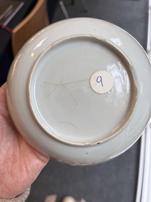 Lot 81 - A set of three Chinese famille rose tea bowls and saucers