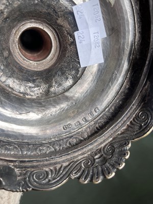 Lot 196 - Royal Interest: A pair of William IV silver candlesticks