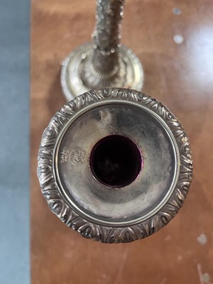 Lot 196 - Royal Interest: A pair of William IV silver candlesticks