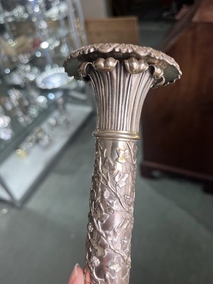 Lot 196 - Royal Interest: A pair of William IV silver candlesticks