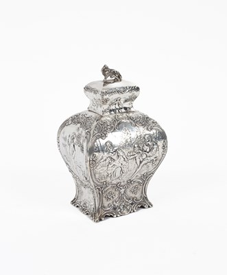 Lot 66 - A German .925 standard silver tea caddy and cover