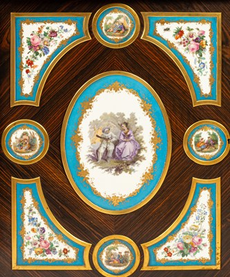 Lot 51 - A pair of Napoleon III calamander pier cabinets