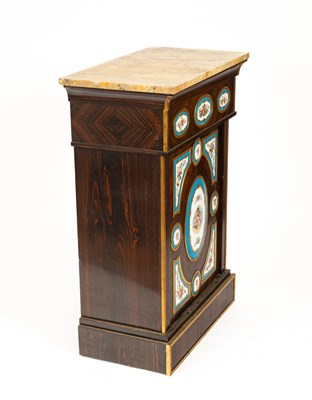 Lot 51 - A pair of Napoleon III calamander pier cabinets