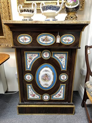 Lot 51 - A pair of Napoleon III calamander pier cabinets