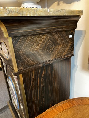 Lot 51 - A pair of Napoleon III calamander pier cabinets