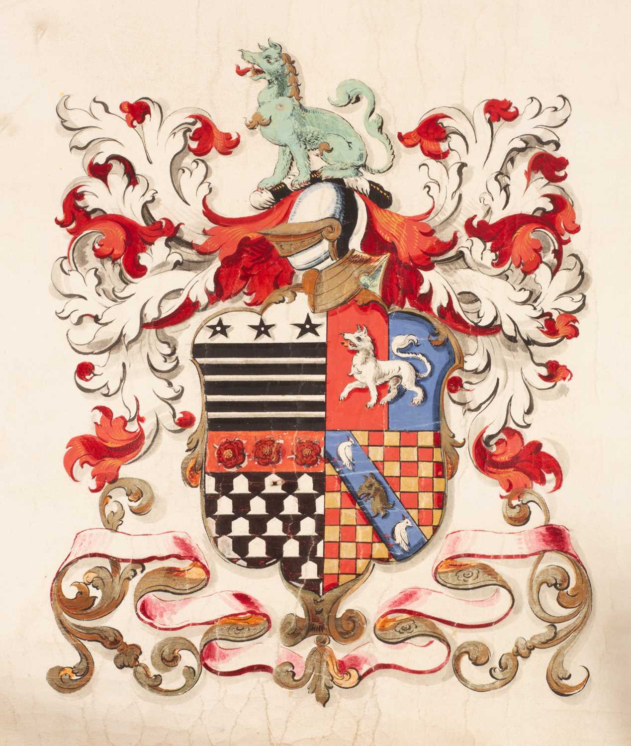 Lot 1 - Vellum Scroll of 'The Genealogy of the antient family of Medley of Warwickshire'
