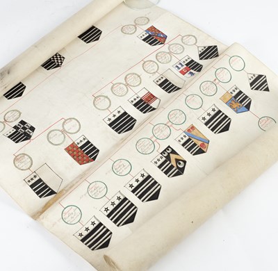 Lot 1 - Vellum Scroll of 'The Genealogy of the antient family of Medley of Warwickshire'