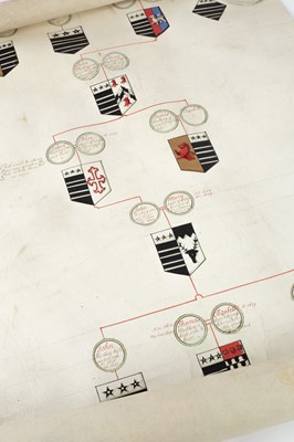 Lot 1 - Vellum Scroll of 'The Genealogy of the antient family of Medley of Warwickshire'