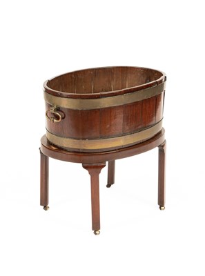 Lot 20 - A George III brass bound mahogany wine cooler
