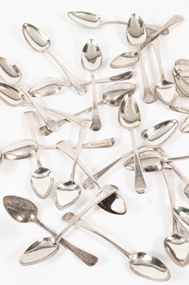 Lot 35 - An unusually long set of forty-six George III silver teaspoons