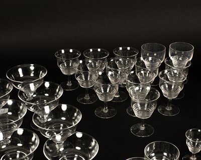 Lot 41 - A Stuart crystal Art Deco part suite of drinking glasses