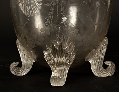 Lot 40 - An English engraved glass claret jug