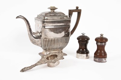 Lot 89 - Two silver mounted walnut pepper mills
