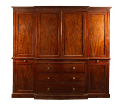 Lot 57 - A Regency mahogany breakfront gentleman's wardrobe