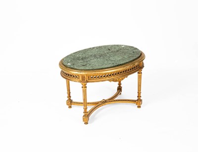 Lot 600 - A Louis XVI style gilt framed coffee table