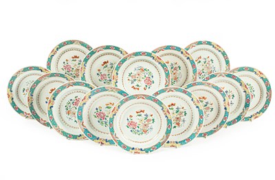 Lot 82 - A set of fourteen Chinese famille rose plates