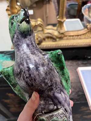 Lot 19 - A pair of Chinese stoneware figures of hawks