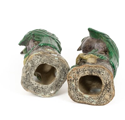 Lot 19 - A pair of Chinese stoneware figures of hawks