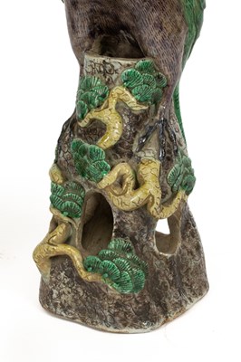 Lot 19 - A pair of Chinese stoneware figures of hawks