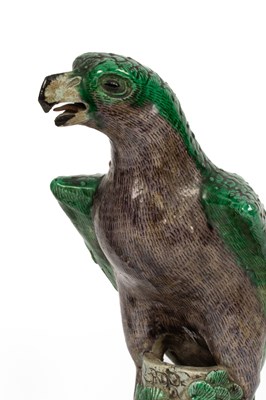 Lot 19 - A pair of Chinese stoneware figures of hawks