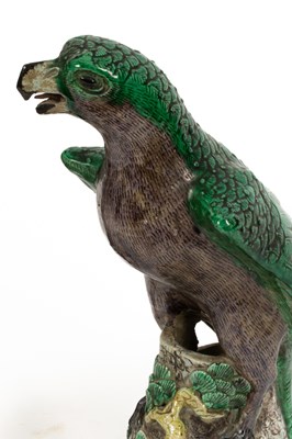 Lot 19 - A pair of Chinese stoneware figures of hawks