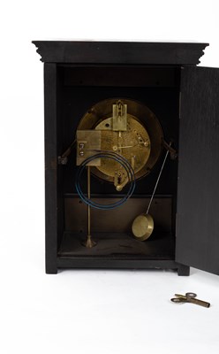 Lot 12 - Lewis Foreman Day (1845-1910) An Arts and Crafts porcelain mounted ebonised mantel clock