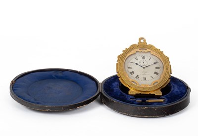 Lot 741 - A Dent gilt metal strut clock