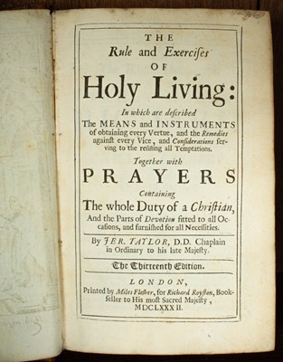Lot 15 - Taylor (Jeremy) The Rules and Exercises of Holy Living & Dying
