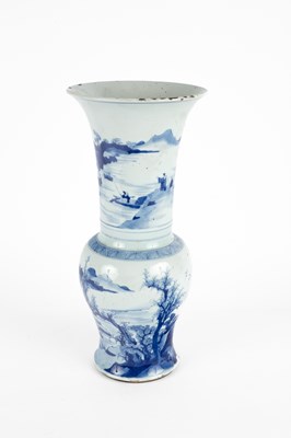 Lot 318 - A Chinese blue and white Yen Yen vase