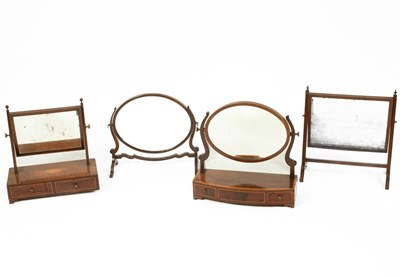 Lot 646 - Four Georgian and later mahogany toilet mirrors