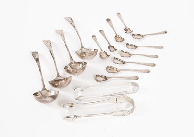 Lot 10 - A set of four George III silver sauce ladles