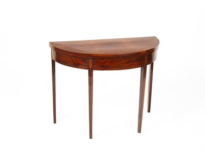 Lot 647 - A George III mahogany demi lune tea table