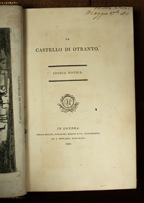 Lot 44 - Walpole (Horace) Il Castello di Otranto