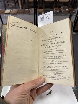 Lot 65 - Medicine: LIND, James (1716-94) An Essay on ... preserving the Health of Seamen
