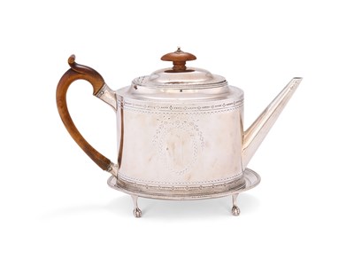 Lot 25 - A George III silver teapot and stand