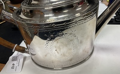Lot 25 - A George III silver teapot and stand