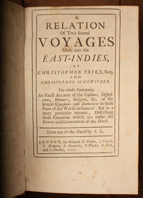 Lot 85 - Fryke (Christopher) and Schewitzer (Christopher) A Relation of ... Voyages Made into the East-Indies