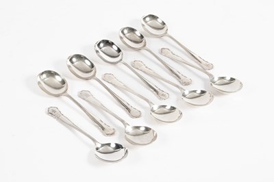 Lot 320 - Lot Withdrawn - A matched set of eight silver soup spoons