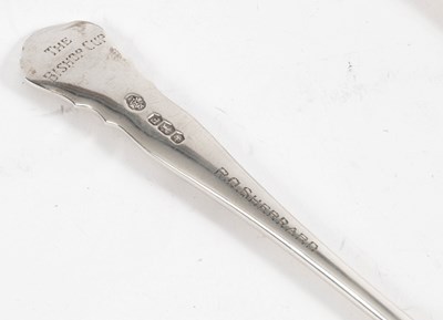 Lot 1 - A closely matched set of ten silver soup spoons