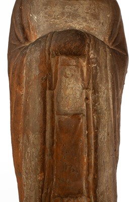 Lot 613 - A large standing pottery figure of an official