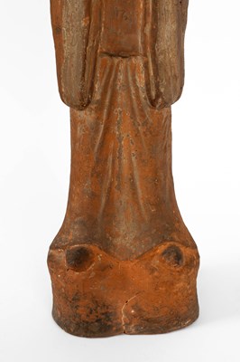 Lot 613 - A large standing pottery figure of an official