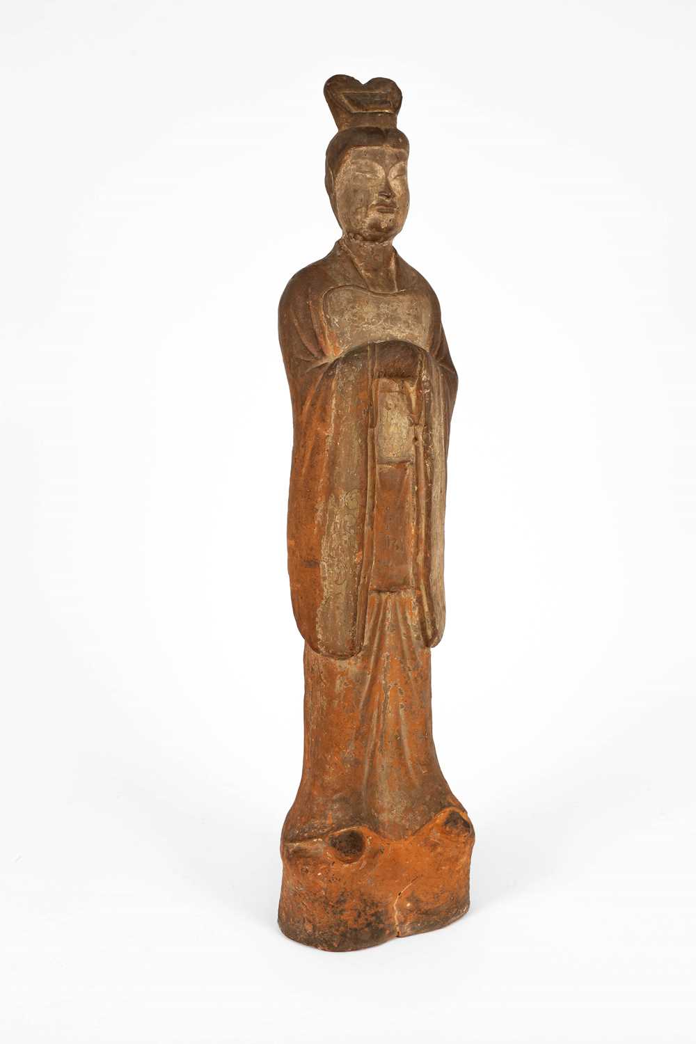 Lot 613 - A large standing pottery figure of an official