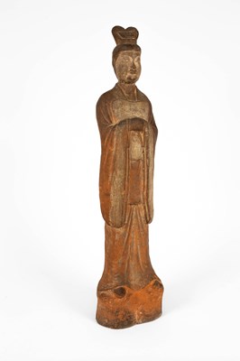 Lot 613 - A large standing pottery figure of an official