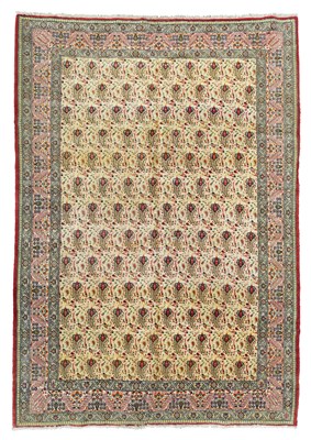 Lot 424 - A part silk Qum carpet