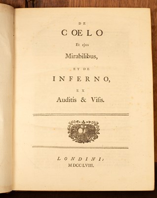 Lot 400 - Swedenborg (Emanuel) De coelo et ejus mirabilibus, et de inferno