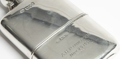Lot 2 - A late Victorian silver hip flask