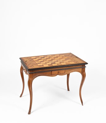 Lot 704 - A Continental parquetry top games table