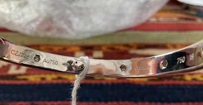 Lot 269 - Cartier - An 18k white gold and diamond love bracelet