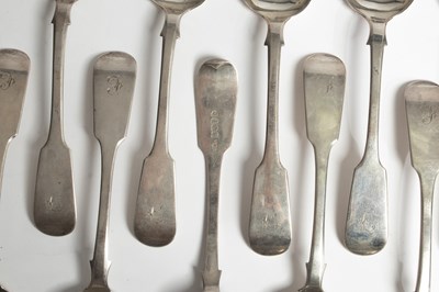 Lot 6 - A set of twelve Victorian Scottish silver dessert spoons