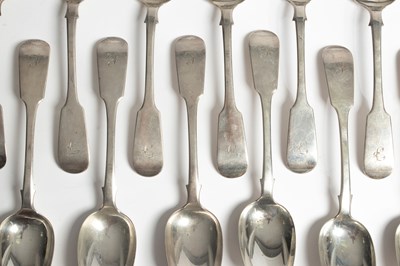 Lot 6 - A set of twelve Victorian Scottish silver dessert spoons
